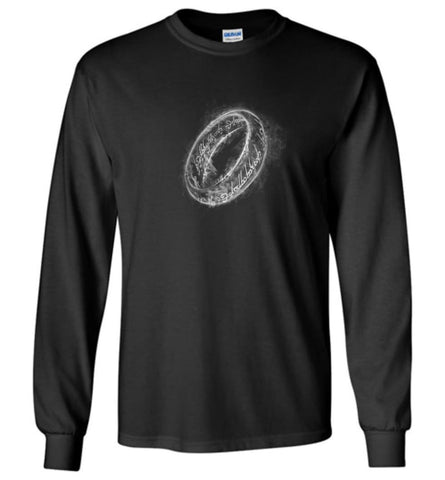 Lord of the Rings Shirt One Ring Shirt Smoky Ring - Long Sleeve T-Shirt - Black / M
