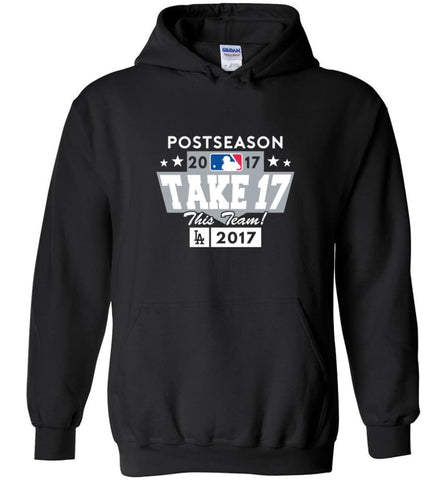 Los Angeles Dodgers Majestic Royal 2017 Postseason Participant Authentic Collection T Shirt - Hoodie - Black / M