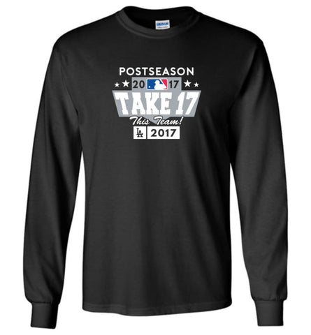 Los Angeles Dodgers Majestic Royal 2017 Postseason Participant Authentic Collection T Shirt Long Sleeve T-Shirt - Black 