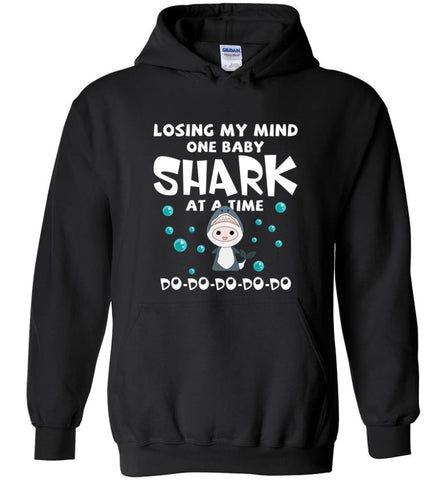 Losing My Mind One Baby Shark At A Time Doo Doo Doo - Hoodie - Black / M - Hoodie