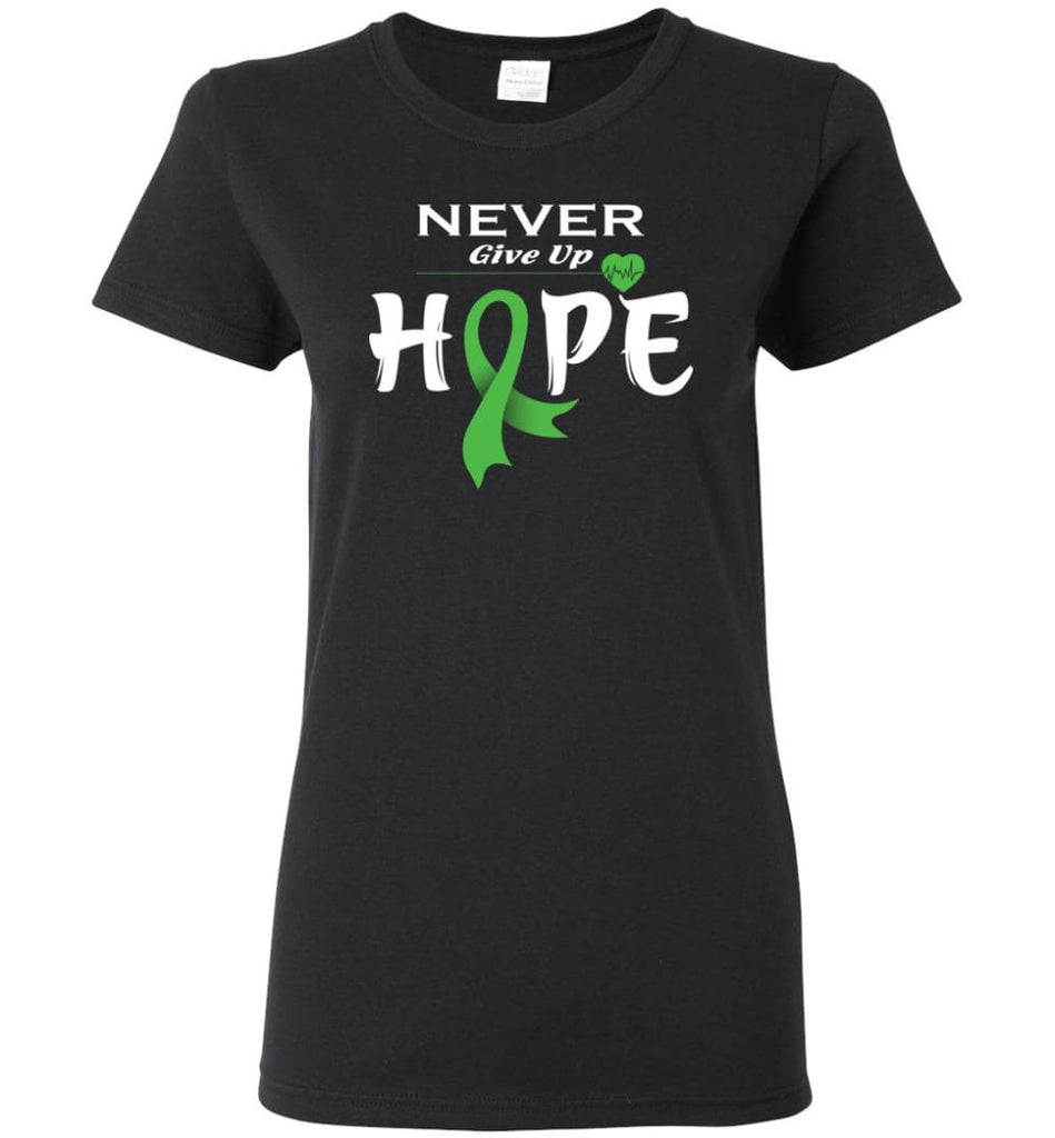 Lymphoma Cancer Awareness Never Give Up Hope Women Tee - Black / M