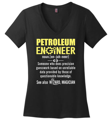 Marine Engineer Definition Ladies V-Neck - Black / M
