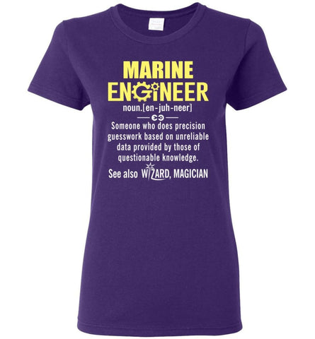 Marine Engineer Definition Women Tee - Purple / M