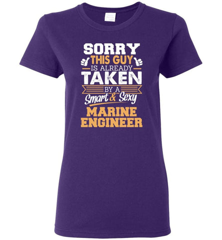 Marine Engineer Shirt Cool Gift for Boyfriend Husband or Lover Women Tee - Purple / M - 7