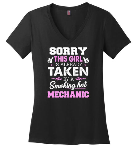 Marine Engineer Shirt Cool Gift for Girlfriend Wife or Lover Ladies V-Neck - Black / M - 7