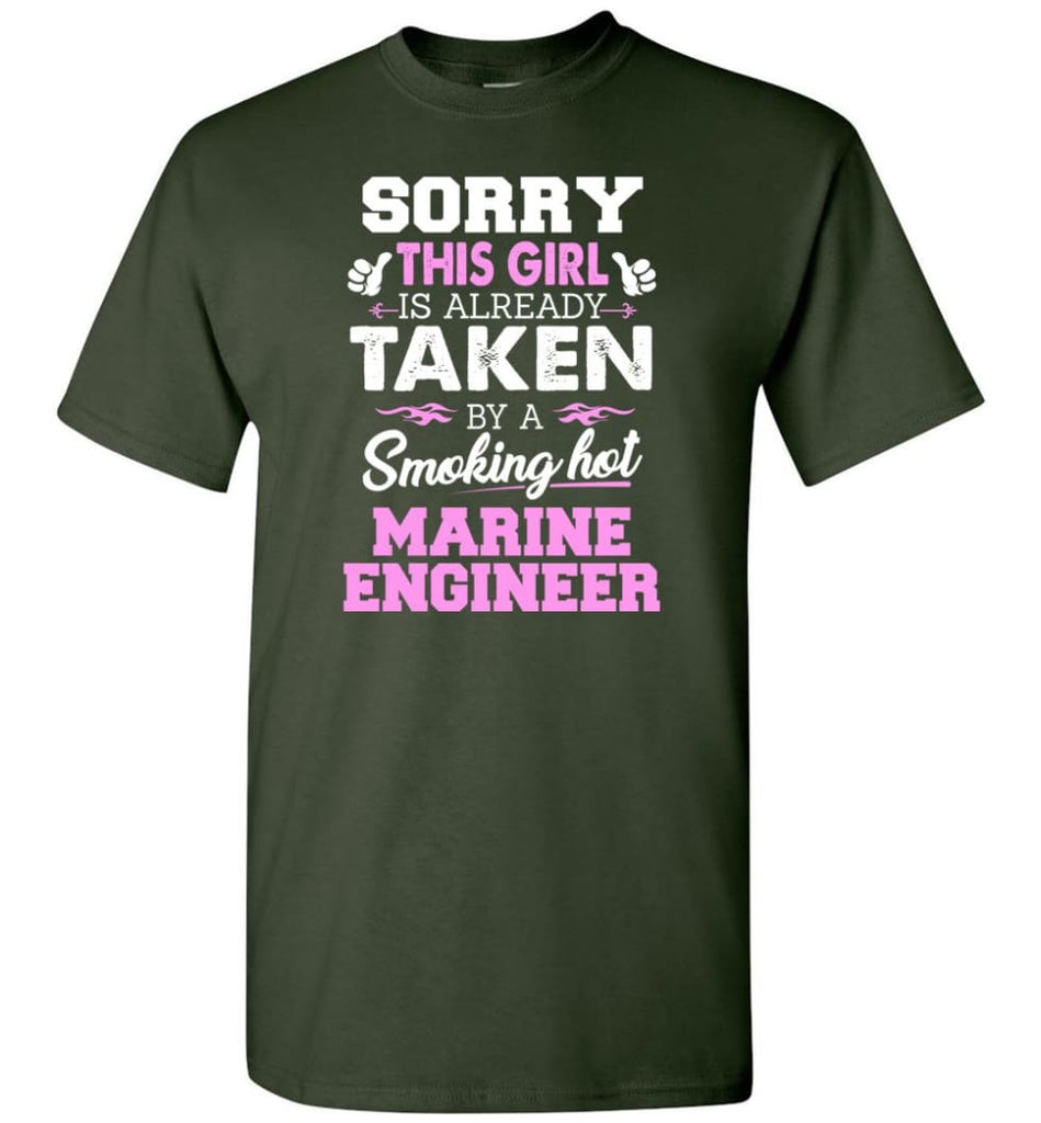 Marine Engineer Shirt Cool Gift for Girlfriend Wife or Lover - Short Sleeve T-Shirt - Forest Green / S