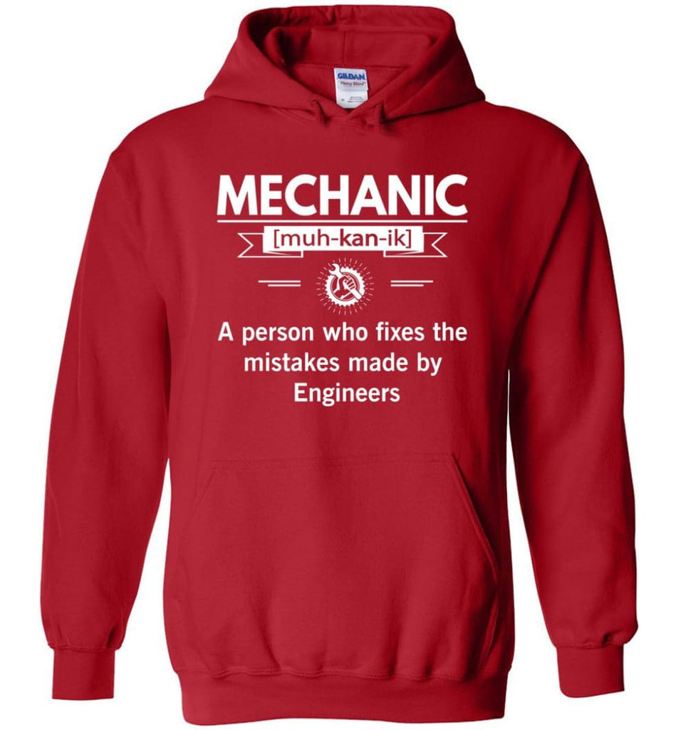Mechanic Definition Funny Mechanic Meaning Hoodie - Red / M