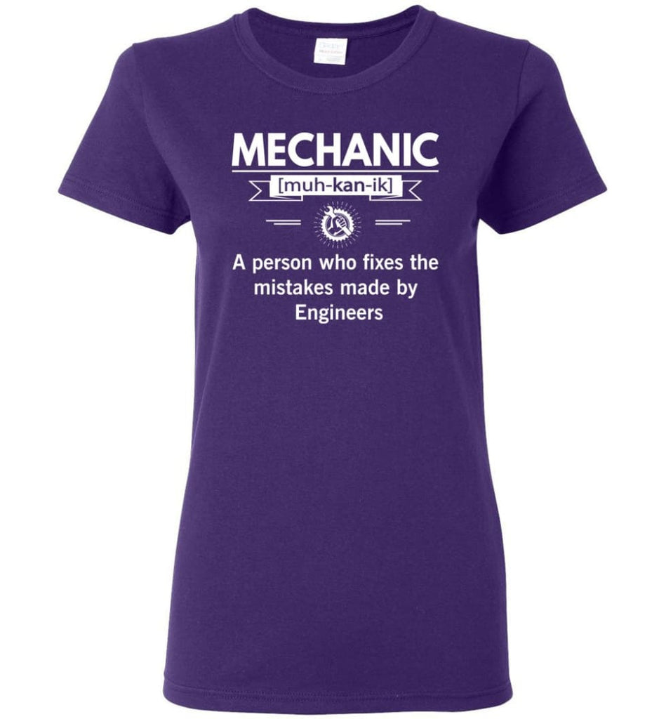 Mechanic Definition Funny Mechanic Meaning Women Tee - Purple / M