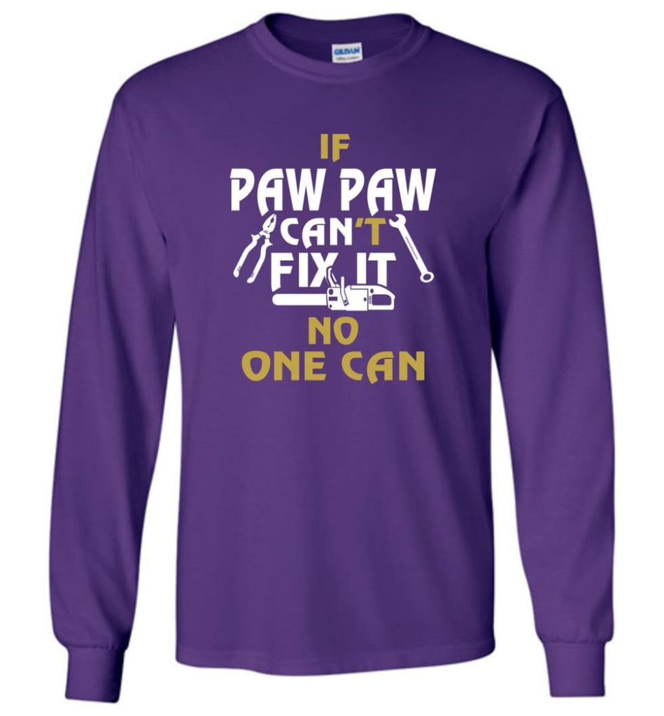 Mechanic Shirt I Love Paw Paw Best Gift For Father’s Day - Long Sleeve T-Shirt - Purple / M
