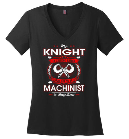 Mechanical Engineer Ladies V-Neck - Black / M