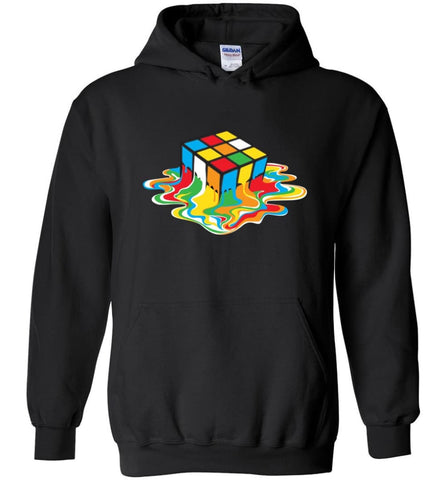 Melting Cube Shirt Rubiks Cube Shirt Rubiks Cube Melting Hoodie - Black / M