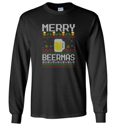 Merry Beermas Holiday Sweatshirt Merry Beermas Christmas Sweater for Men and Women Christmas Sweater Party Gifts - Long 