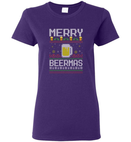 Merry Beermas Holiday Sweatshirt Merry Beermas Christmas Sweater for Men and Women Christmas Sweater Party Gifts - Women