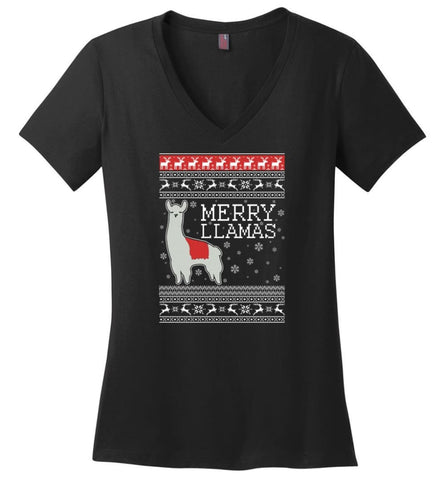 Merry Llamas Holiday Sweatshirt Merry Llamas Christmas Sweater for Men and Women Christmas Sweater Party Gifts - Ladies 