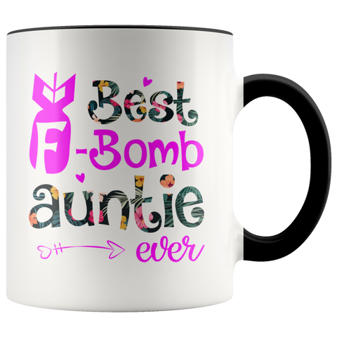 Best F-Bomb Auntie Ever Cool Gift For Aunts Or Sister Premium Accent Mug