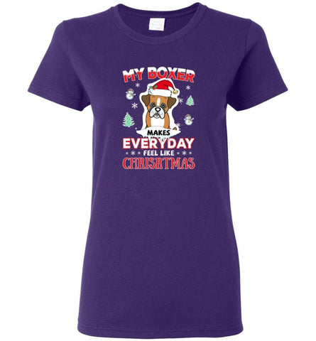My Boxer Makes Everyday Feel Like Christmas Sweatshirt Hoodie Gift - Women T-shirt - Purple / M
