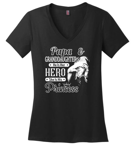My Knight In Shining Armor Is An Operator Ladies V-Neck - Black / M