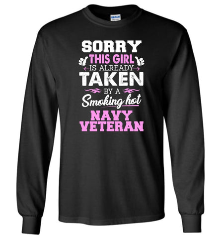 Navy Veteran Shirt Cool Gift for Girlfriend Wife or Lover - Long Sleeve T-Shirt - Black / M