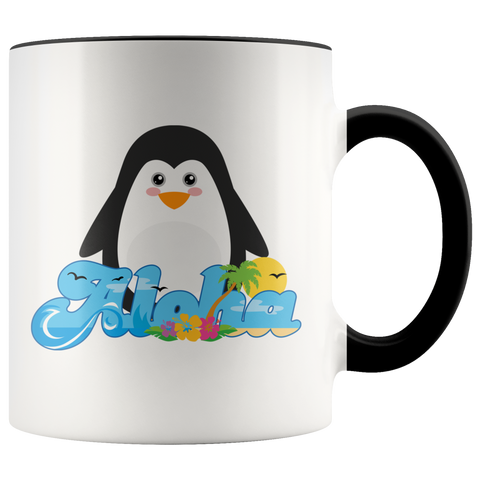 Aloha Penguin Animal Gift Cute Kids Hawaiian Premium Accent Mug