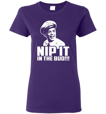 NIP IT IN THE BUD Andy Griffith Shirt Women Tee - Purple / M