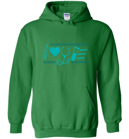 Nurse Nursing Gift Tee Nurse Love - Hoodie - Irish Green / M