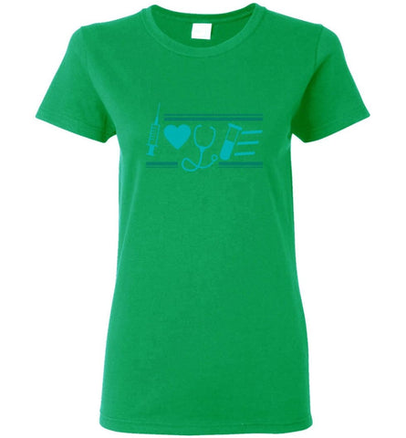 Nurse Nursing Gift Tee Nurse Love Women Tee - Irish Green / M