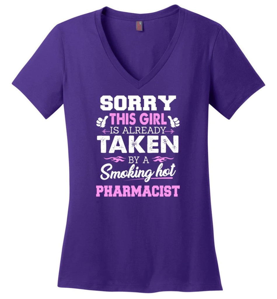 Nurse Shirt Cool Gift for Girlfriend Wife or Lover Ladies V-Neck - Purple / M - 6