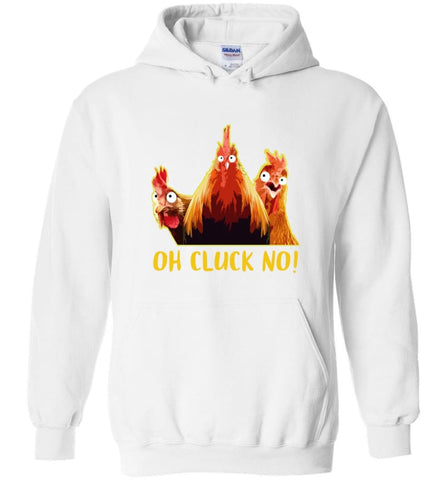 Oh Cluck No Funny Chicken and Farm - Hoodie - White / M - Hoodie