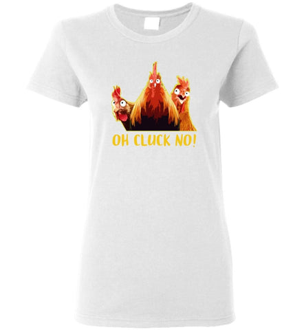 Oh Cluck No Funny Chicken and Farm - Women Tee - White / M - Women Tee
