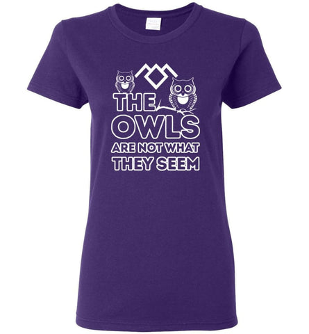 Owls Are Not What They Seem Women Tee - Purple / M