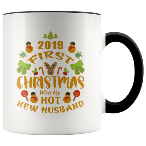2019 First Christmas With My New Husband Premium Accent Mug