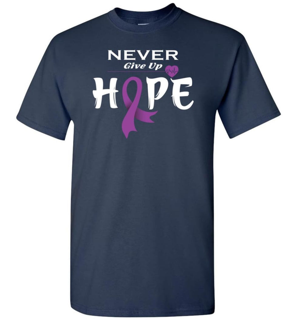 Pancreatic Cancer Awareness Never Give Up Hope T-Shirt - Navy / S