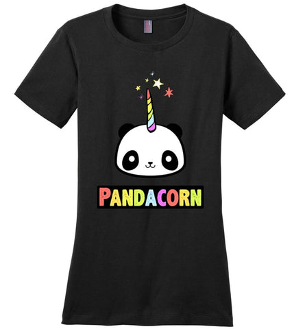 Pandacorn Ladies Short-Sleeve - Black / XS