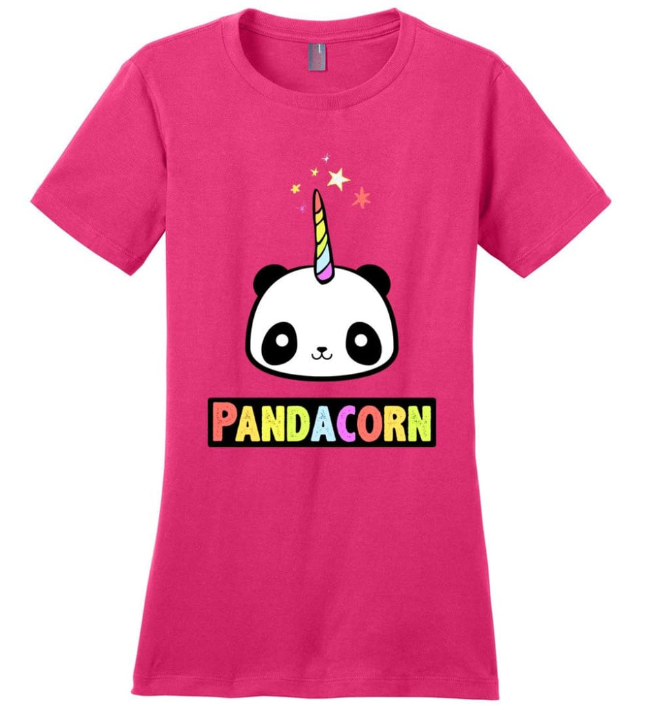 Pandacorn Ladies Short-Sleeve - Dark Fuchsia / XS