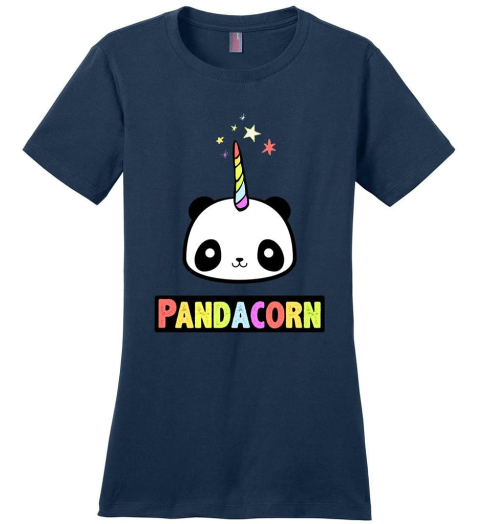 Pandacorn Ladies Short-Sleeve - Navy / XS