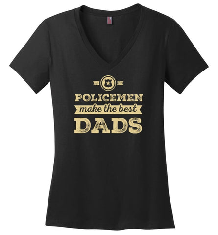 Papa & Granddaughter He Is Hero She Is Princess Shirt Ladies V-Neck - Black / M