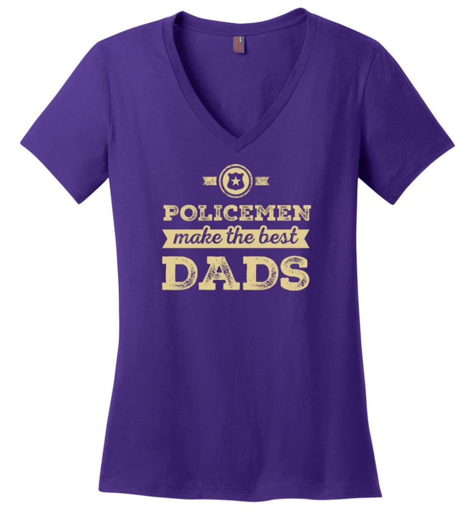 Papa & Granddaughter He Is Hero She Is Princess Shirt Ladies V-Neck - Purple / M
