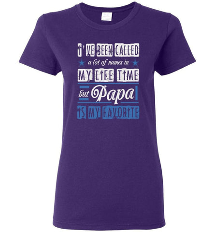 Papa Is My Favorite Name T shirt Christmas Gift for Grandpa Grandfather Papa Women Tee - Purple / M