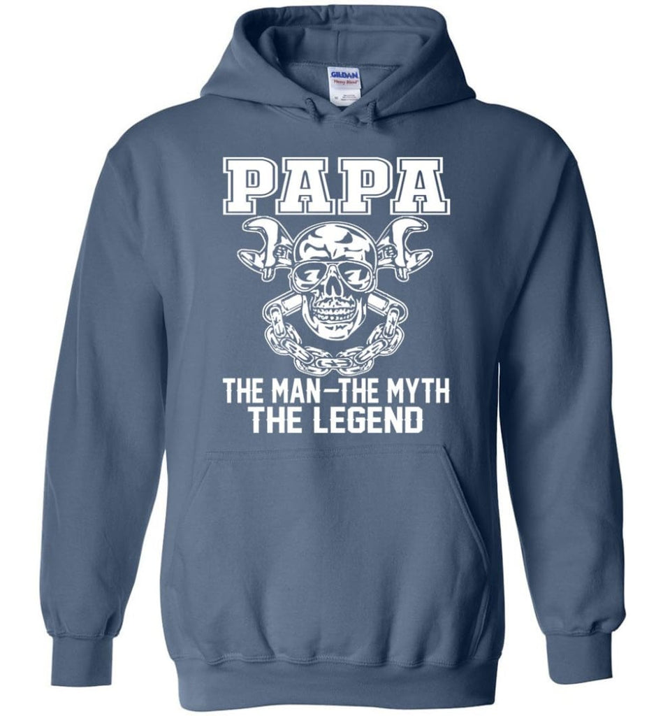 Papa Legend Shirt The Man The Myth The Legend - Hoodie - Indigo Blue / M