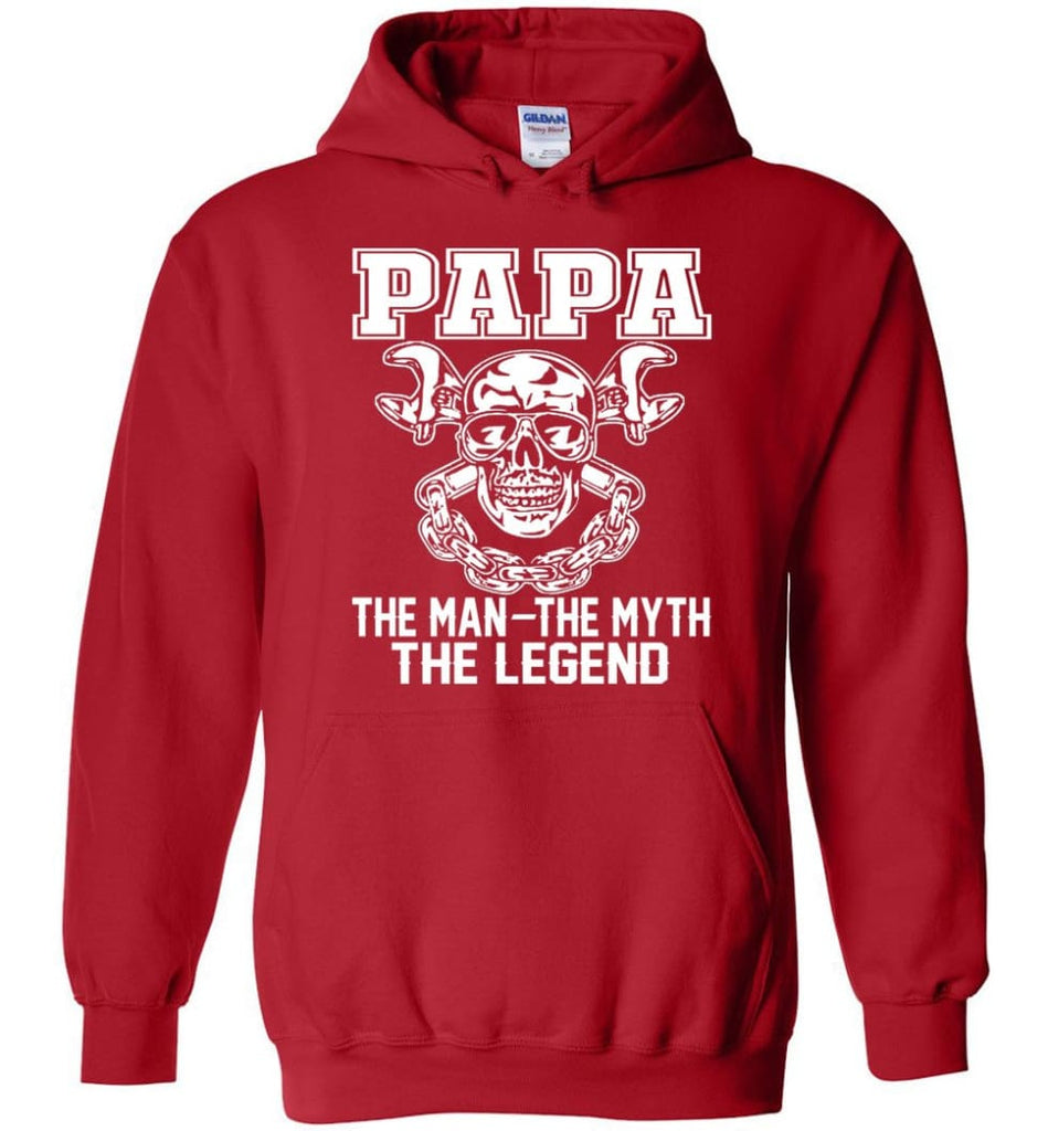 Papa Legend Shirt The Man The Myth The Legend - Hoodie - Red / M