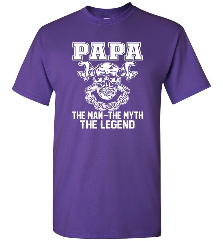 Papa Legend Shirt The Man The Myth The Legend - Short Sleeve T-Shirt - Purple / S