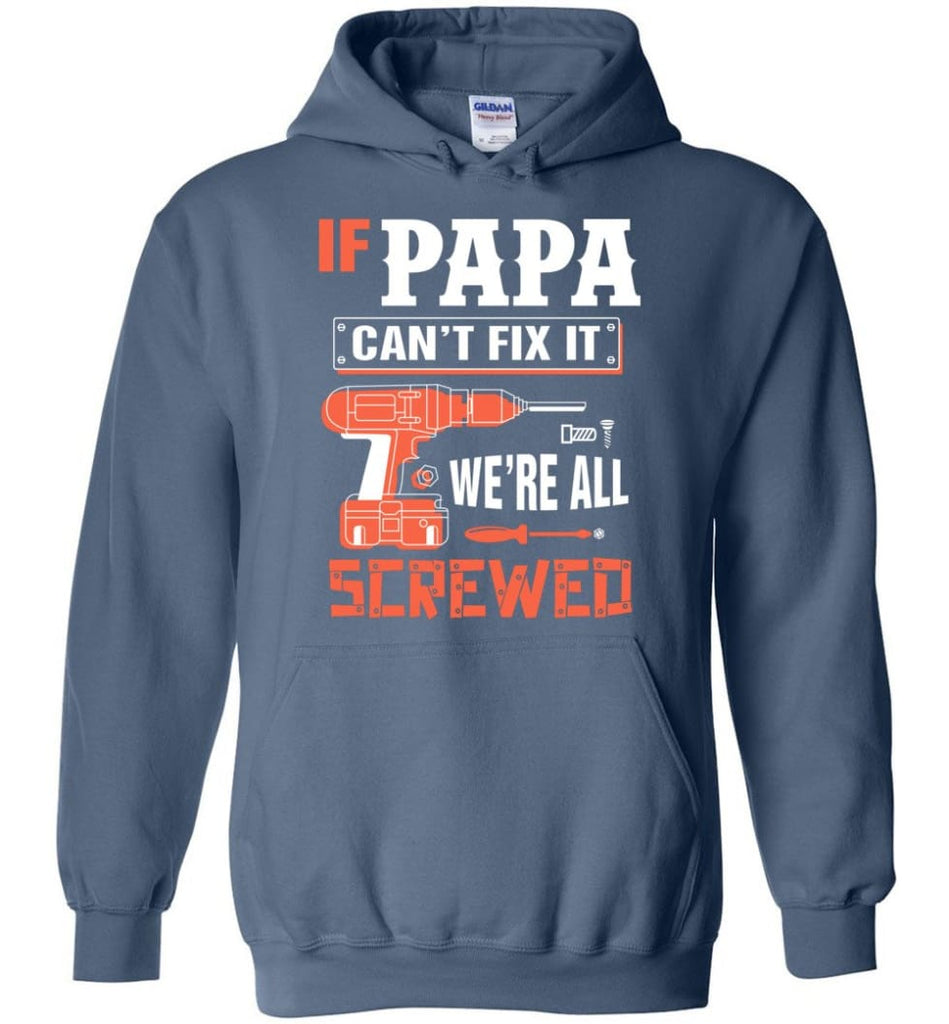 Papa Mechanic Shirt Best Shirt Ideas For Father’s Day - Hoodie - Indigo Blue / M
