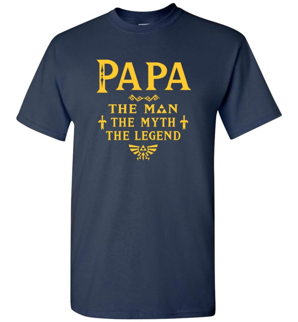Papa The Man Myth The Legend Gift For Papa Grandpa Daddy T-Shirt - Navy / S