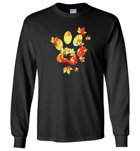 Paw Print T Shirt Dog Cat Puppy Kitten Hand Cute Simple Dog - Long Sleeve - Black / M - Long Sleeve