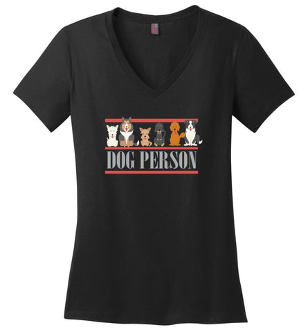 Pet Puppy Lover Shirt Dog Person Love Puppies Ladies V Neck - Black / M - womens apparel