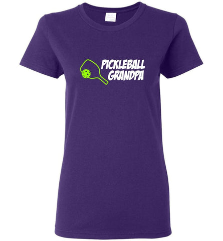 Pickle Ball Grandfather Gift Pickleball Grandpa Papa Women Tee - Purple / M