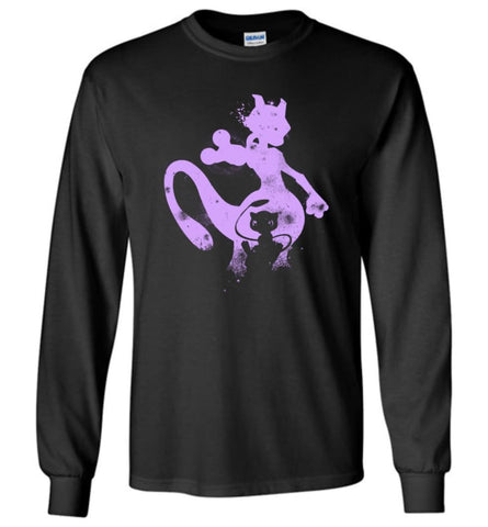 Poke monster Mew two Mew 2 Shirt - Long Sleeve T-Shirt - Black / M