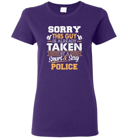 Police Shirt Cool Gift for Boyfriend Husband or Lover Women Tee - Purple / M - 7
