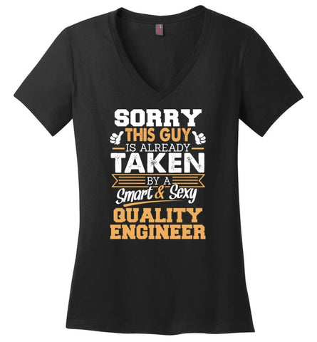 Project Engineer Shirt Cool Gift for Boyfriend Husband or Lover Ladies V-Neck - Black / M - 8