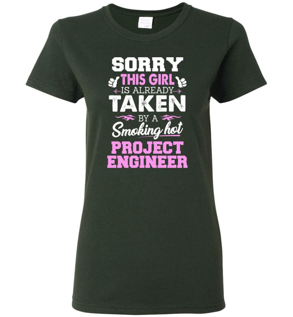 Project Engineer Shirt Cool Gift for Girlfriend Wife or Lover Women Tee - Forest Green / M - 8